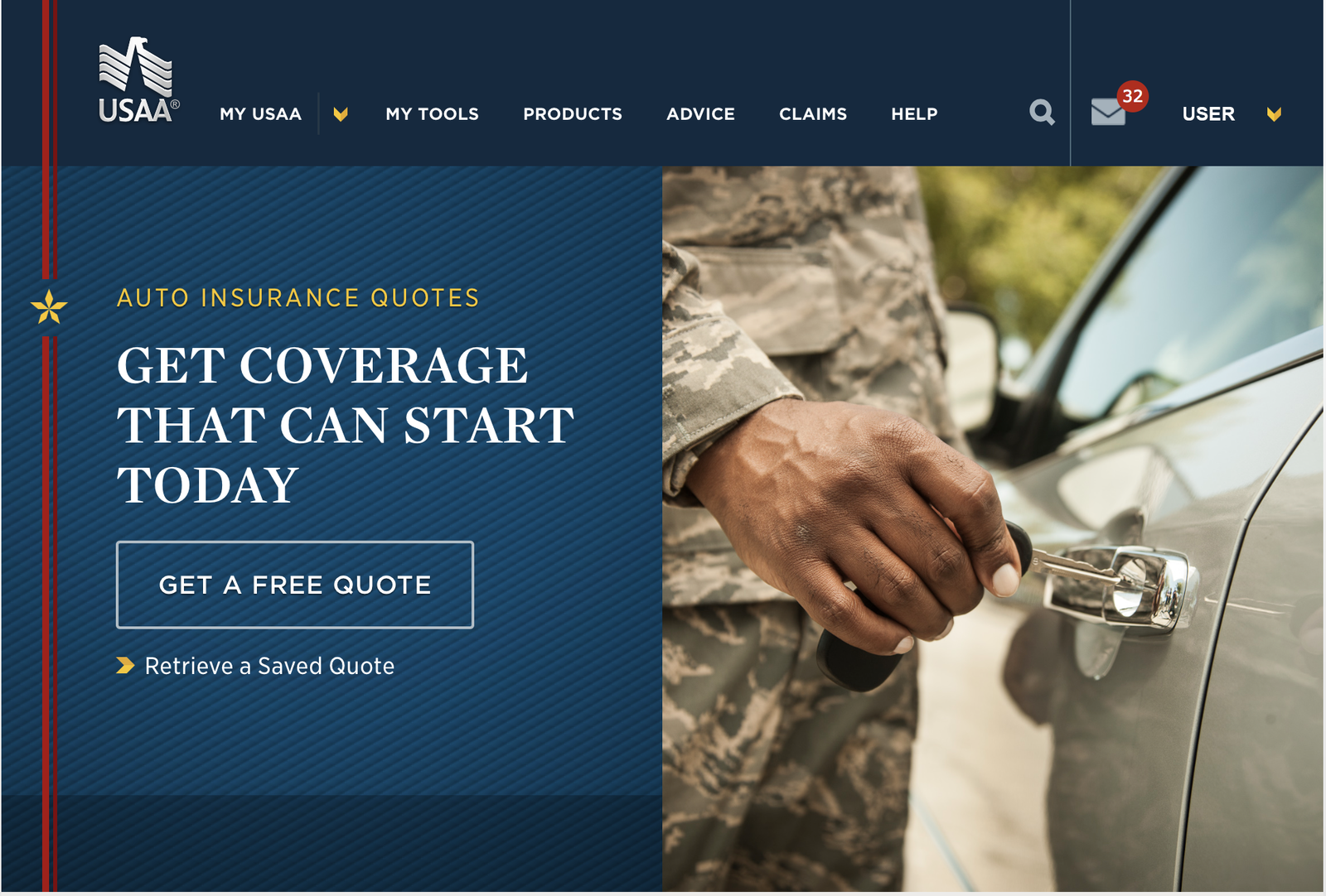 USAA quote first step